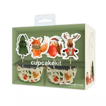 Cupcake mold set winter forest festival, 24 pieces