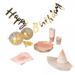 Partyset Ombre Rosa & Gold, für 16 Personen