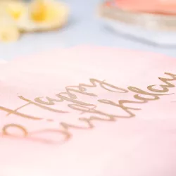 Set de fête Ombre Rose & Or, pour 16 personnes