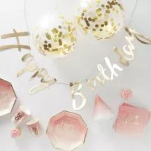 Partyset Ombre Rosa & Gold, für 16 Personen