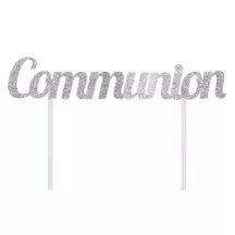 Cake Topper Communion Argent