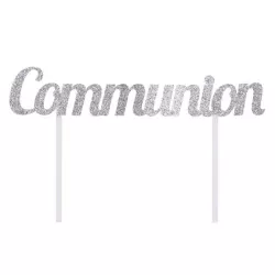 Communion Cake Topper Silver