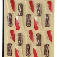 10 Décorations en chocolat blanc - Couteau
