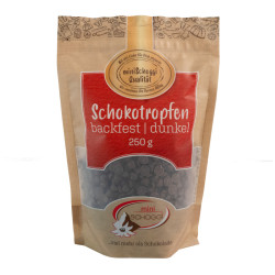 Bakeproof chocolate drops dark