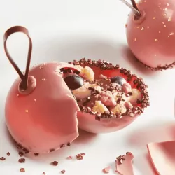 Chocolate granules metallic red, 350 g