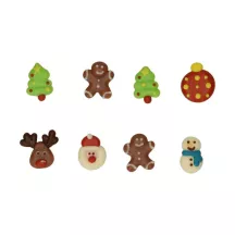 Schokoladendekoration Buntes Weihnachten, 8 Stück