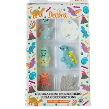 Décoration en sucre Le monde des dinosaures, 6 pièces