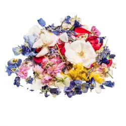 Pétales comestibles - bleuet et calendula - Melange De Fleurs Lyophilisees