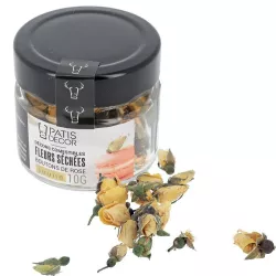 Boccioli di rosa commestibile essiccati gialli, 10 g