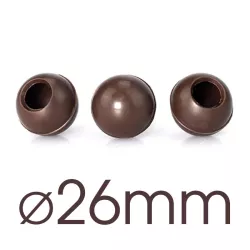 Hollow praline balls dark Ø 26 mm, 63 pieces