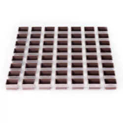 Carré praline tray, dark - 63 pieces