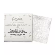 Edible silver leaf 23 carat - 5 foils (86 x 86 mm)