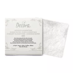 Foglia d'argento commestibile 23 carati - 5 fogli (86 x 86 mm)