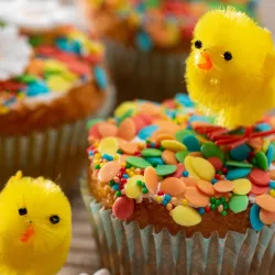 Scatter decor eggs and nonpareils colorful