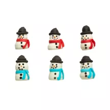 6 Schneemann 3D Zuckerdekorationen