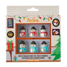 6 Schneemann 3D Zuckerdekorationen