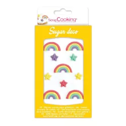 "Decorazione di zucchero "Arcobaleno e stelle