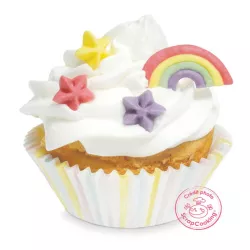 "Decorazione di zucchero "Arcobaleno e stelle