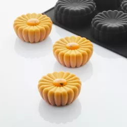 Silicone baking mold flower, 6 pieces