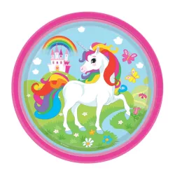 Assiettes en carton licorne, lot de 8