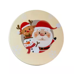 Cookie tin winter greetings round Ø 180 x 40 mm