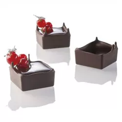 Polycarbonatform für quadratische Dessertschalen, 24-teilig