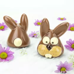 3D chocolate mold bunny head, 4 pieces