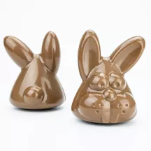3D chocolate mold bunny head, 4 pieces
