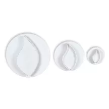 Leaves cookie cutter set, curved, 3-piece