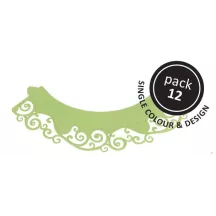 Cupcake wrapper Verde Chiaro Onde, 12 pezzi