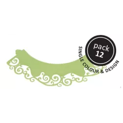 Cupcake wrapper Verde Chiaro Onde, 12 pezzi