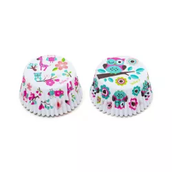 Pirottino per cupcake Gufo e Giraffa, 36 pezzi