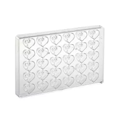 Praline mold heart "Romantic", 30 pralines - 1299 30 pieces