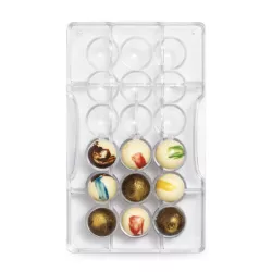 Chocolate mold hemisphere Ø 2.5 cm, 18 pieces