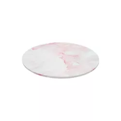 Piatto per torta rotondo marmorizzato rosa - Rotondo 25 cm Rosa Marmorizzato