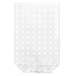 Transparent bag with hearts large, 100 pieces