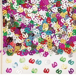 Coriandoli numerici 60 metallici colorati, 14 g