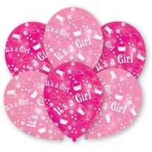Palloncini It's a Girl, set da 6