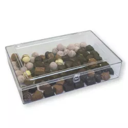 Boîte de rangement transparente pour pralines, 33.5 x 22.5 x 7.3 cm