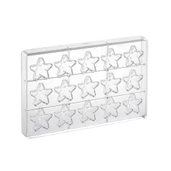 Star praline mold for 15 pieces (polycarbonate)