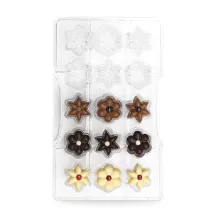 Moule à pralines fleurs, 15 pralines