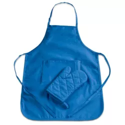 Blue children's apron and oven glove