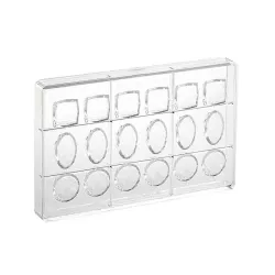 Diamond mix praline mold, 18 pralines