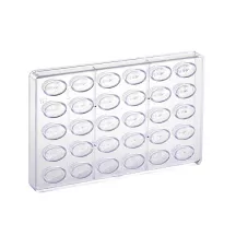 Polycarbonat-Pralinenform, oval, 30 Hohlkörper – 1343 3 mm