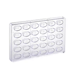 Polycarbonate praline mold, oval, 30 hollow bodies - 1343 3 mm