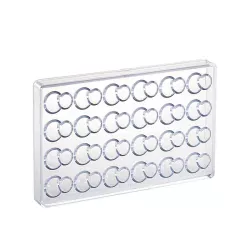 Chocolate mold double dome, 24 chocolates