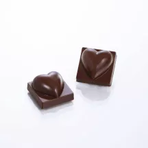 Moule à pralines Coeurs carrés, 24 pralines