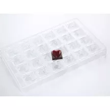 Pralinenform Herzen im Quadrat, 24 Pralinen