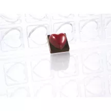 Moule à pralines Coeurs carrés, 24 pralines