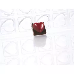 Stampo per praline Cuori nel Quadrato, 24 praline